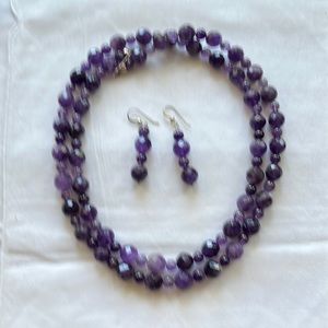 Amethyst neckless and earrings